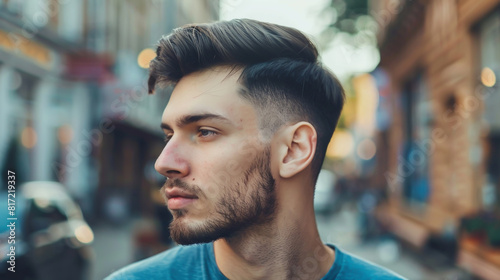 The side part fade with a low skin tight hairdo is ideal for men aiming for a trendy and suave look.