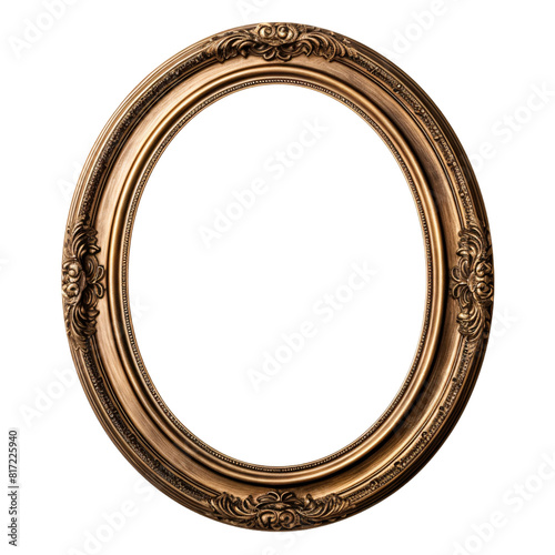 vintage oval picture frame covered in gold paint