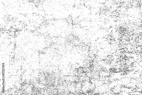 Black and white grunge frame. Distress overlay texture border. Abstract surface dust and rough dirty wall background concept. Worn, torn, weathered effect. Vector illustration, EPS 10. 