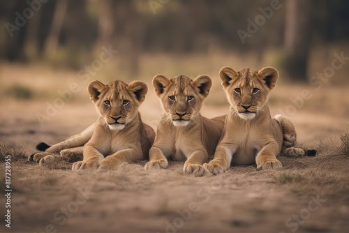 'waiting lion together cubs africa african felino mammal predator safari wild wildlife savanna togetherness family concept baby sunset yellow animal carnivore cat close closeup exotic hunt hunter'