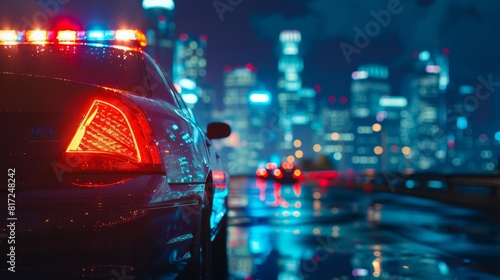 police car lights flasher america city