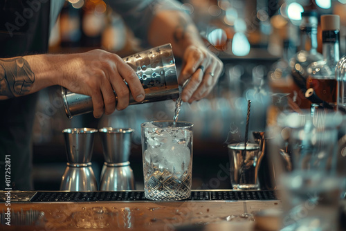 Making cocktail in a bar 