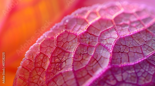 Macro image of the surface of a petal, showing detailed cellular patterns and vibrant natural colors