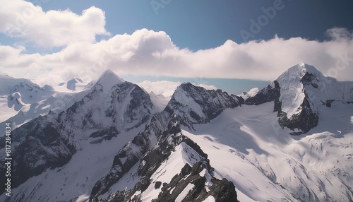 snowy mountains in cordillera blanca peru south america