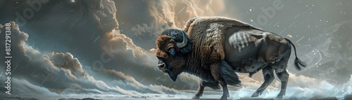 Close up of a bison