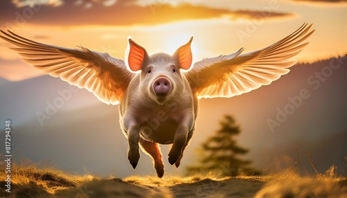 when pigs fly realistic flying pig with wings the day pigs flew