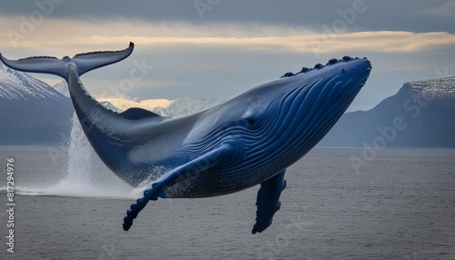 blue whale isolated on transparent background