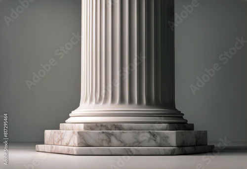 'classic column white Marble background illustration greek 3d pillar poduim pedestal isolated ancient roman racked decor stone ionic art detail part copy'