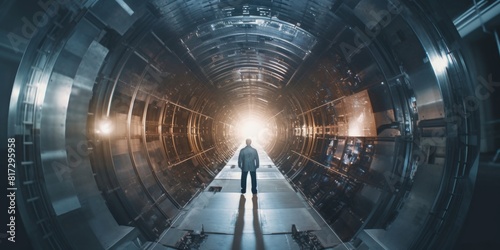scientist inside a fusion reactor