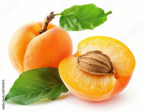 apricots isolated on white background