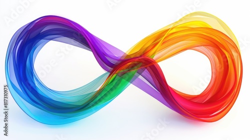 Celebrate Autistic Pride Day with a vibrant rainbow infinity symbol representing autism awareness in a colorful spectrum The rainbow gradient forms the shape of the infinity sign a powerful