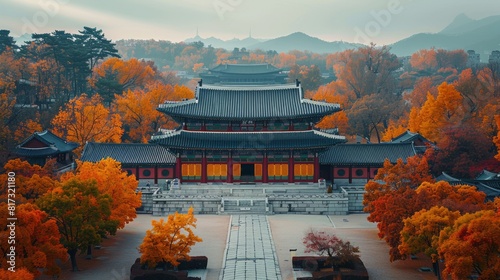 Seoul's Deoksugung Palace on autumn season in South Korea