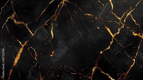 Black and gold marble texture with high resolution.
