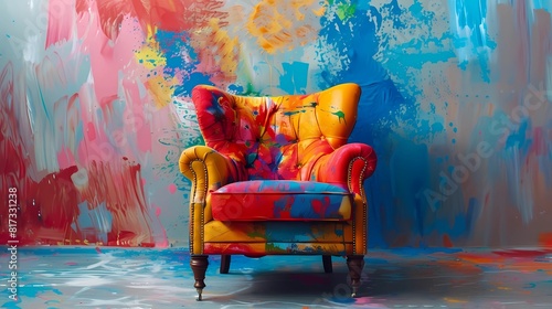 colourful armchair in the room