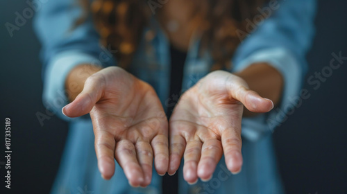 A woman shows her hands after getting her hair removed.