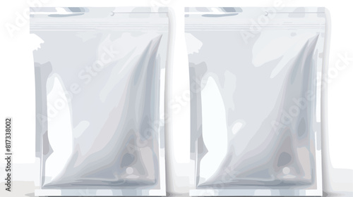 Transparent sealed plastic bag package realistic 3d