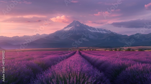 Lavender field at sunset for nature and spa designs