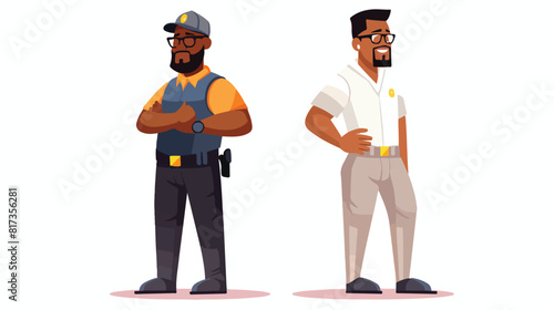 Two male security vector illustration cartoon isola