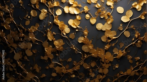 a frame of brilliant gold shimmer on a dark backdrop. enchanting luminous appearance. A shimmering gold. In a dark place, abstract brilliance. sophisticated flair. Glimmering with opulence and sophist