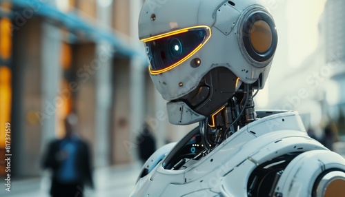 Humanoid robot defusing a volatile hostage situation as an unbiased, flawless negotiator.