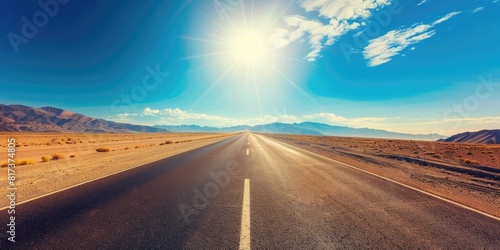 A long hot asphalt road across the desert