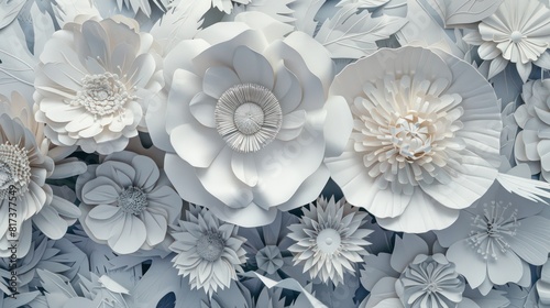 Elegant paper carving of flowers with intricate design