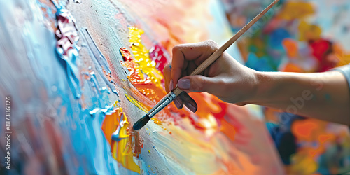 Emotional Expression: A Person Paints, Their Emotions Flowing Freely onto the Canvas, Supported by Mood Stabilizers for a Balanced and Creative Outlet