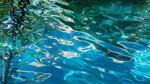 Rippled reflections in an outdoor pool