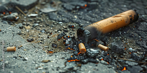 A crack pipe's charred remains lie scattered on a gritty sidewalk, a stark reminder of the drug's destructive power