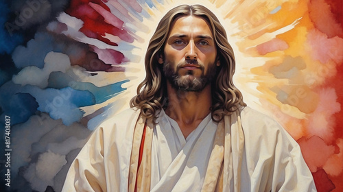 Jesus Christ water color background christianity 2