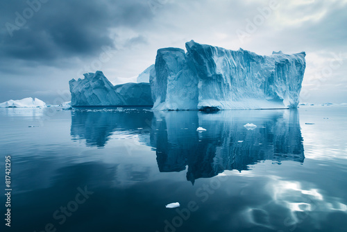 Majestic iceberg reflection in arctic waters
