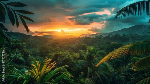 Costa rica summer view - top travel destination with beautiful beaches and rainforests