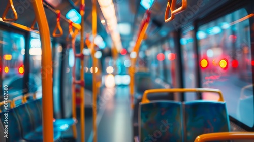 Blurred public transport interior