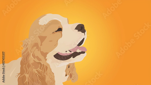 Minimalist Digital Art of American Cocker Spaniel Dog: A Creative Interpretation