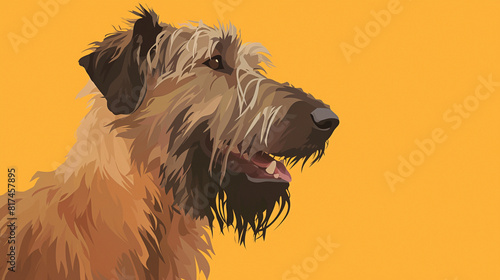 Elegant Irish Wolfhound Dog Minimalist Digital Art: A Creative Interpretation