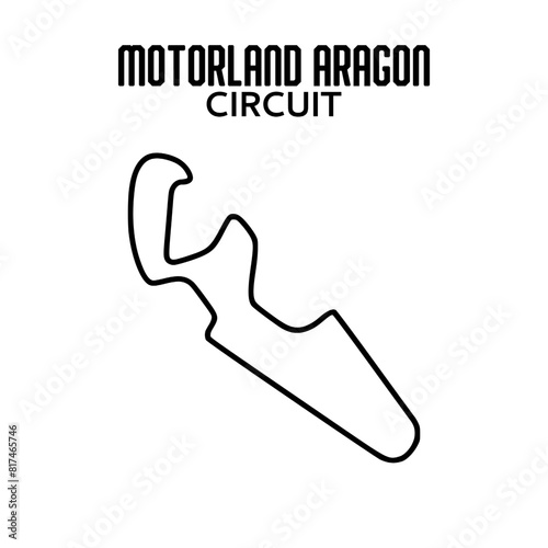 motorland aragon circuit. circuit for motorsport and autosport. Vector illustration. 