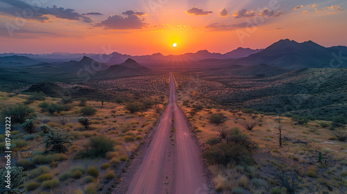 sunrise in the mountains, Sunrise over Sonoran Desert near Scotts