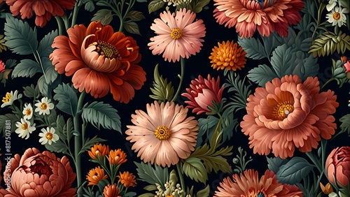 beautiful fantasy vintage wallpaper botanical flower bunch