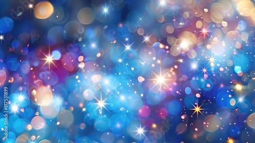 I'll imagine an abstract bokeh background with stars It will be a bright, colorful design with a night holiday glow,