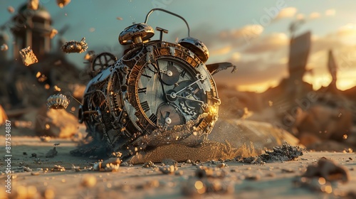 Imagine an image from the sentences clock, old clock in the snow, old clock on the water
