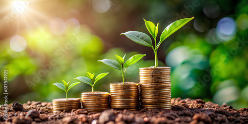 Plant money growing concept finance
