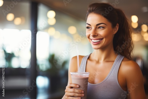  Portrait of a woman enjoying a post-workout Oatzempic smoothie, the satisfied expression on his face a testament to the rejuvenating properties and delicious taste of this revitalizing beverage