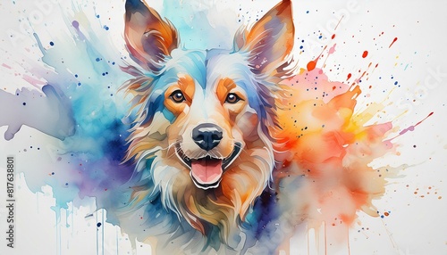 dog watercolor illustration