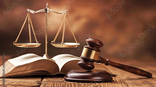 The gavel and scales of justice. Court and justice concept.
