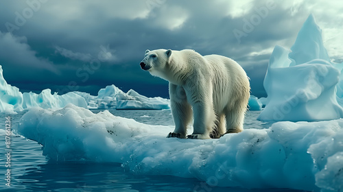 A polar bear standing on an Arctic ice floe