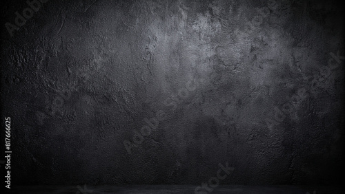 Subtle Gradient on Dark Wall: Textured Background with Soft Light Reflection for Graphic Design and Lighting Effects.