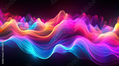 Neon abstract patterns pulsating with energy