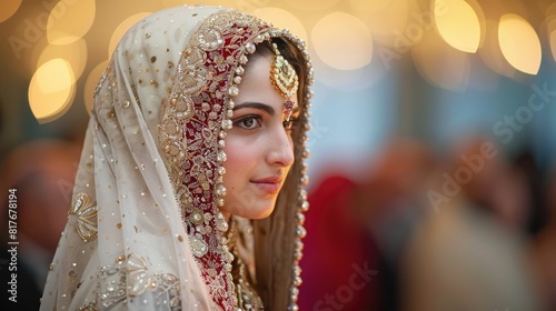 Elaborate Islamic Matrimonial Ceremony Showcasing Ornate Bridal Attire and Customs