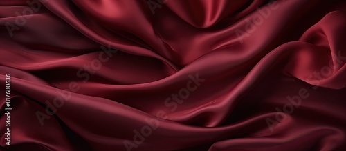 A crumpled dark red fabric with copy space image