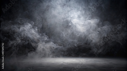 Mysterious Swirls of Smoke on Dark Background: Dramatic Atmosphere for Stage Design, Photography, and Representations of Confusion or the Unknown.